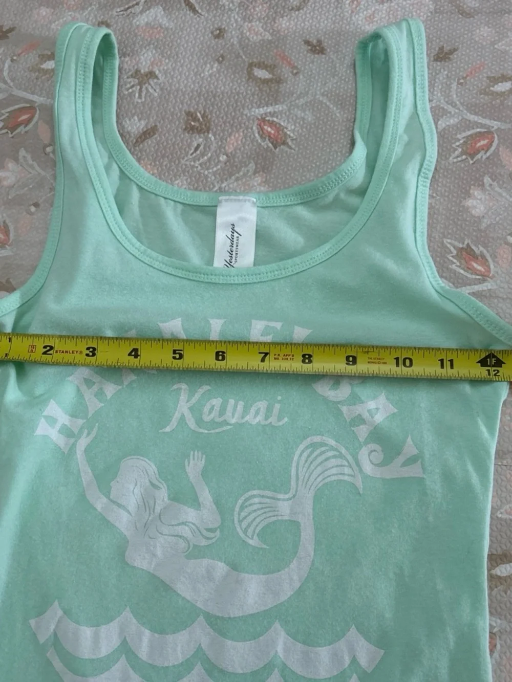 Mint Green Hanalei Bay Mermaid Tank Top - Kauai Print